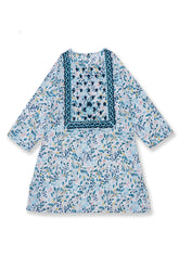 Blue kurti with embroidery